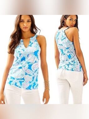 Lilly Pulitzer Arya Tank Top in Bay Blue